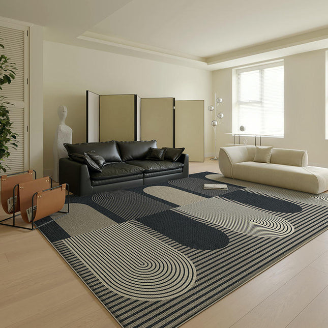 Decor Black Carpets Geometric Living Room Rug Large Floor Rugs Indoor Floor Carpet
