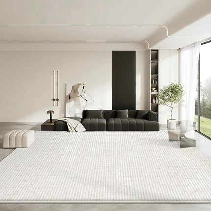 Modern Area Rug Abstract Large Carpet for Bedroom, Living Room Home Cream Beige