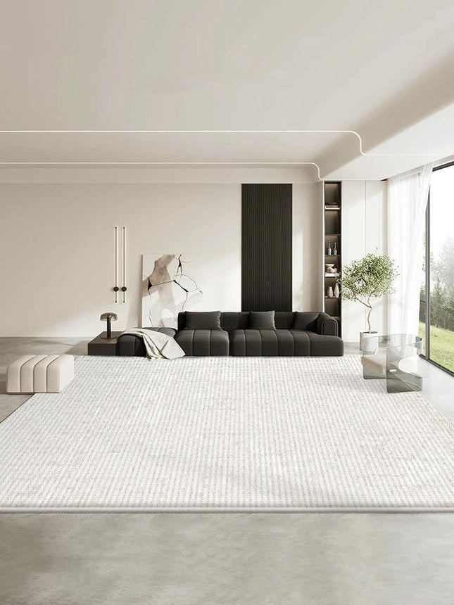 Modern Area Rug Abstract Large Carpet for Bedroom, Living Room Home Cream Beige