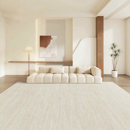 Modern Area Rug Abstract Large Carpet for Bedroom, Living Room Home Cream Beige
