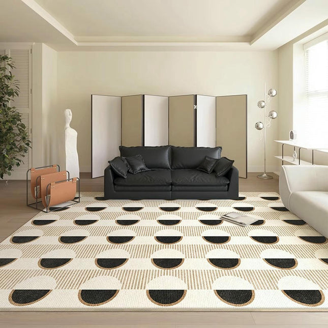 Large Floor Rugs Geometric Area Rug Contemporary Non Slip Carpet for Living Room
