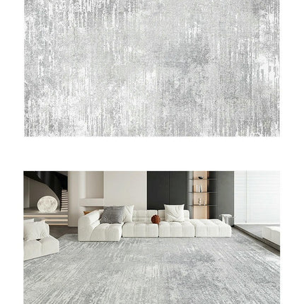Abstract Gray Rug Area Rugs for Living Room Modern Rug Machine Washable, Non Slip Soft Carpet