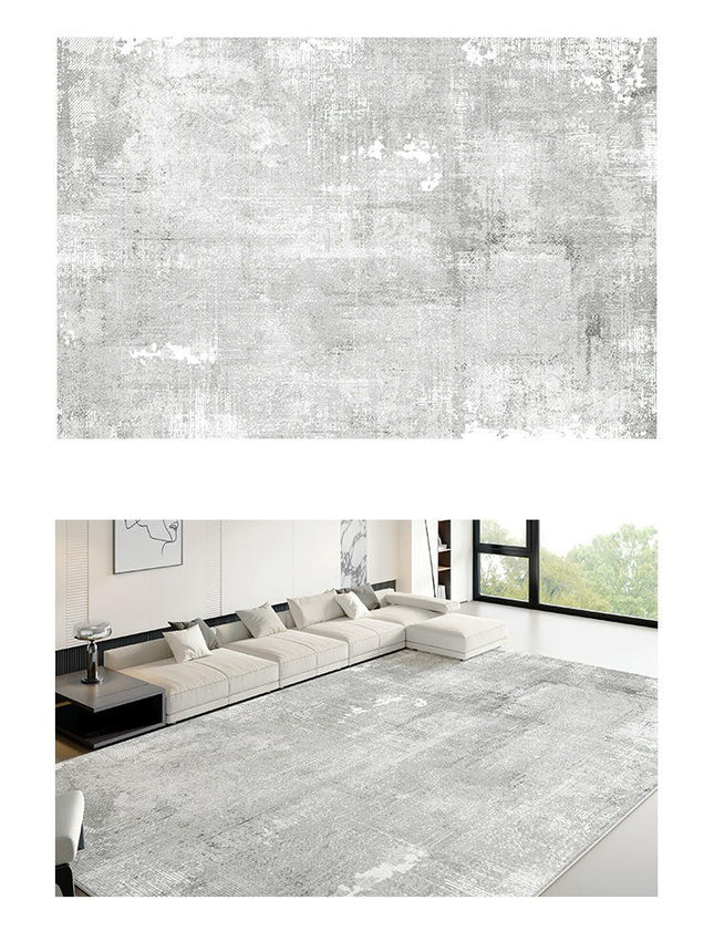 Abstract Gray Rug Area Rugs for Living Room Modern Rug Machine Washable, Non Slip Soft Carpet