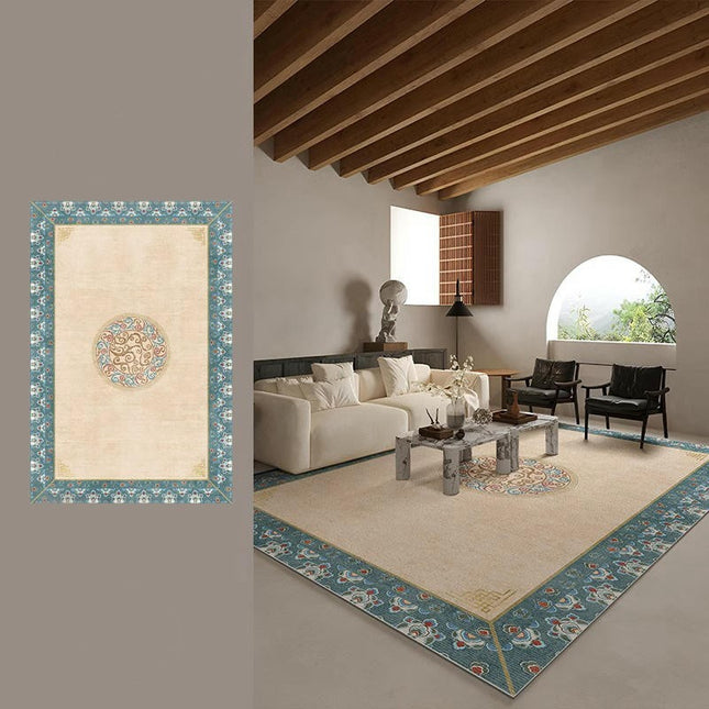 Area Rug for Living Room Machine Washable Rugs Vintage Low Pile Indoor Floor Carpet Rugs for Bedroom