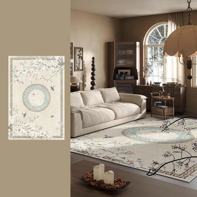 Area Rug for Living Room Machine Washable Rugs Vintage Low Pile Indoor Floor Carpet Rugs for Bedroom