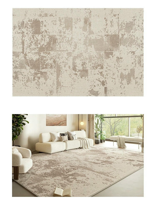 Abstract Washable Area Rug Living Room Large Rugs Soft Low-Pile Floor Carpet for Contemporary