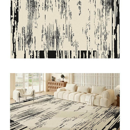 Abstract Cream Area Rug Non-Slip Modern Rugs Carpets for Indoor Home Decor Living Room Carpet 1