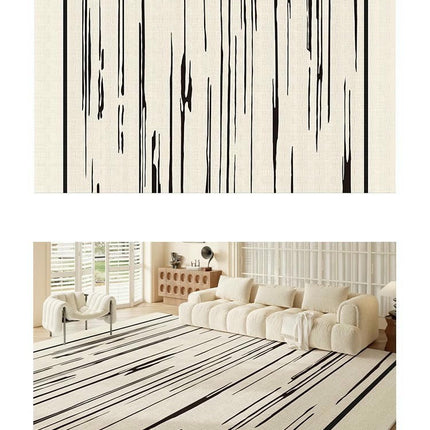 Abstract Cream Area Rug Non-Slip Modern Rugs Carpets for Indoor Home Decor Living Room Carpet 1