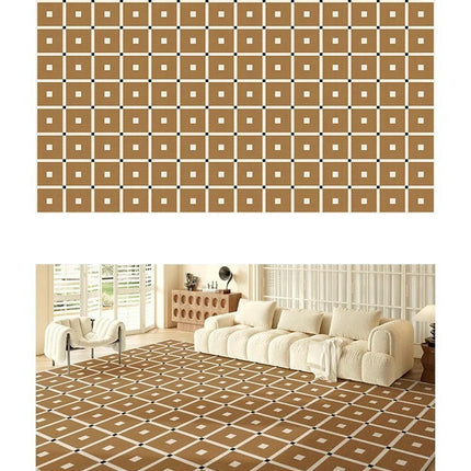 Soft Decor Carpets Checkered Area Rugs for Living Room Washable Large Rug Rug for Indoor