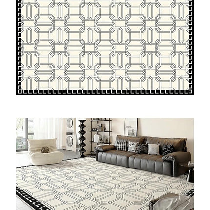 Soft Decor Carpets Checkered Area Rugs for Living Room Washable Large Rug Rug for Indoor