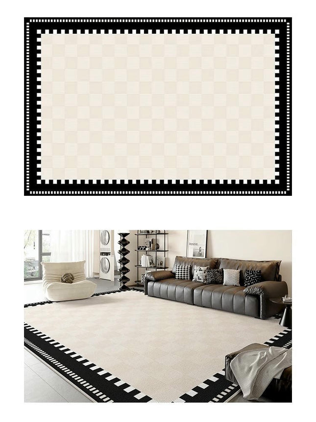 Soft Decor Carpets Checkered Area Rugs for Living Room Washable Large Rug Rug for Indoor