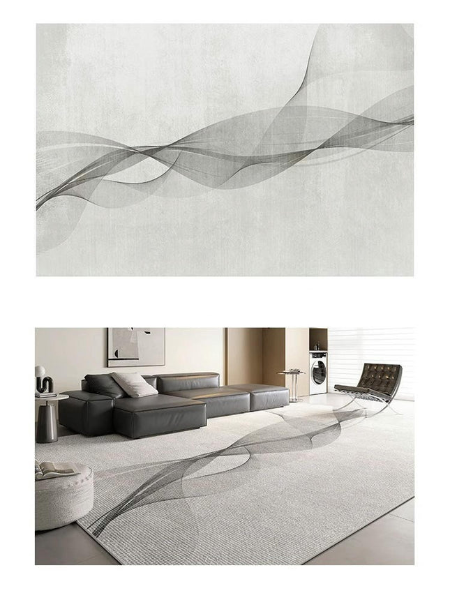Indoor Carpet for Living Room Low Pile Abstract Non-Slip Carpet Light Luxury Area Rug