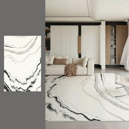 Area Rugs for Bedroom Living Room, Grey Soft Indoor Carpets, Modern Minimalist Carpet 1