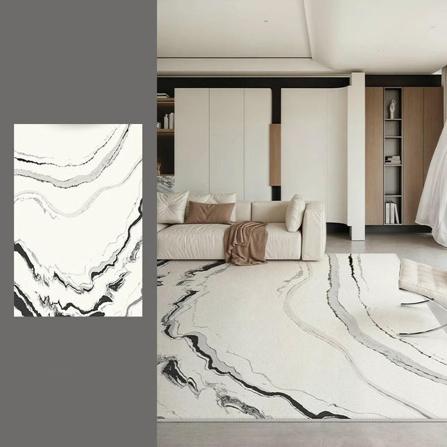 Area Rugs for Bedroom Living Room, Grey Soft Indoor Carpets, Modern Minimalist Carpet 1