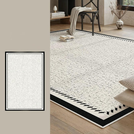 Soft Black and White Carpet for Living Room Bedroom Area Rug, Washable Rug