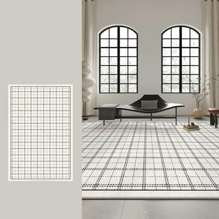 Soft Black and White Carpet for Living Room Bedroom Area Rug, Washable Rug