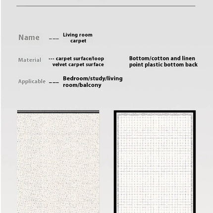 Soft Black and White Carpet for Living Room Bedroom Area Rug, Washable Rug