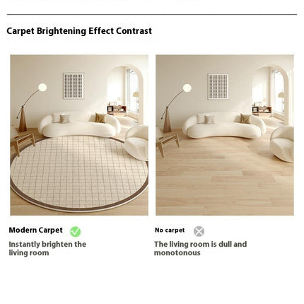 Simple Round Rugs for Room Decor Indoor Large Area Rug Large Soft Carpet
