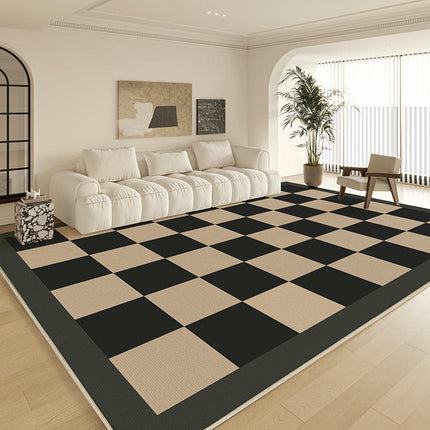 Rugs for Room Decor Indoor Checkered Large Area Rug Large Soft Modern Carpet
