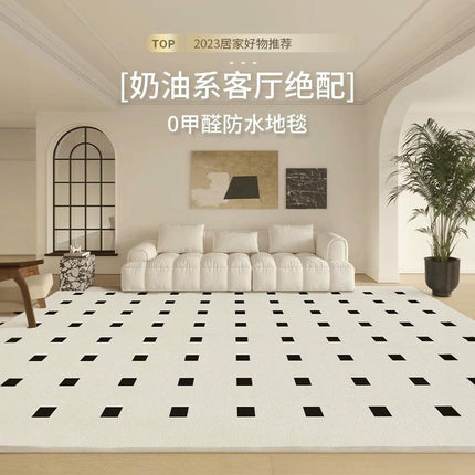 Rugs for Room Decor Indoor Checkered Large Area Rug Large Soft Modern Carpet