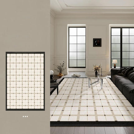 Rugs for Living Room Decor Indoor Checkered Large Area Rug Soft Modern Carpet