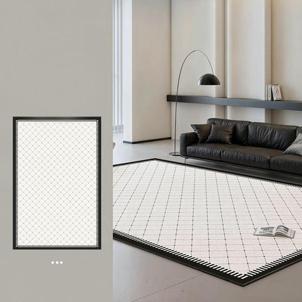 Rugs for Living Room Decor Indoor Checkered Large Area Rug Soft Modern Carpet 1