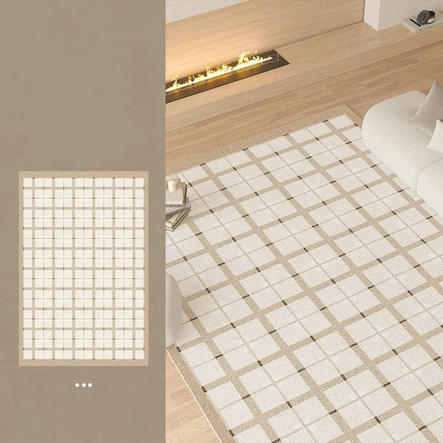 Rugs for Living Room Decor Indoor Checkered Large Area Rug Soft Modern Carpet