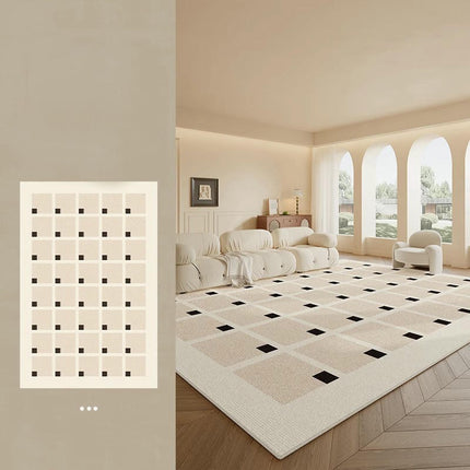 Rugs for Living Room Decor Indoor Checkered Large Area Rug Soft Modern Carpet 1