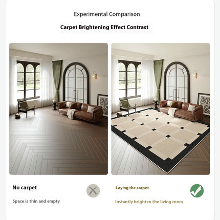 Rugs for Living Room Decor Indoor Checkered Large Area Rug Soft Modern Carpet 1