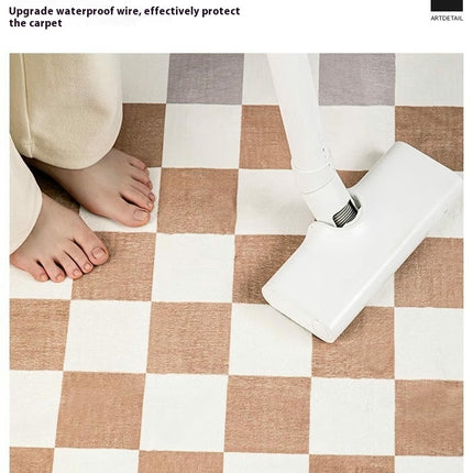Checkered Area Rug for Bedroom, Large Washable Area Rugs for Living Room,Modern Soft Carpet