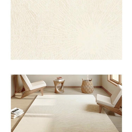 Cream Flowers Area Rug for Living Room,Non-Slip Floor Decor Carpet