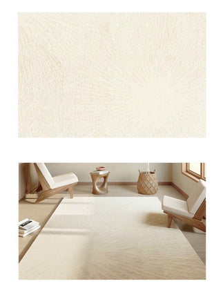 Cream Flowers Area Rug for Living Room,Non-Slip Floor Decor Carpet