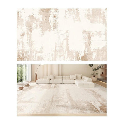 Modern Area Rug Machine Washable Beige Rugs for Living Room Large Carpets Decor