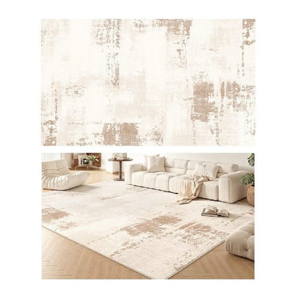 Modern Area Rug Machine Washable Beige Rugs for Living Room Large Carpets Decor