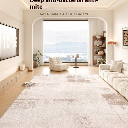 Modern Area Rug Machine Washable Beige Rugs for Living Room Large Carpets Decor