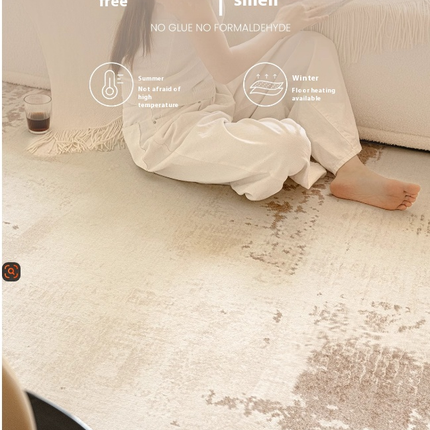 Modern Area Rug Machine Washable Beige Rugs for Living Room Large Carpets Decor