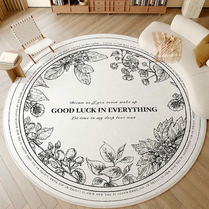 Round Rug for Living Room Washable Soft Indoor Floor Carpet, Large Area Rugs Flower