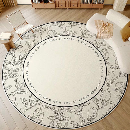 Round Rug for Living Room Washable Soft Indoor Floor Carpet, Large Area Rugs Flower