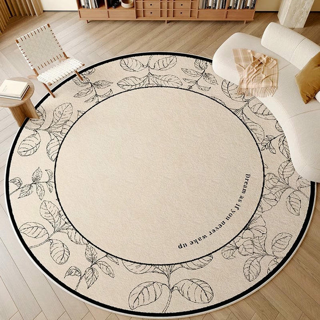 Round Rug for Living Room Washable Soft Indoor Floor Carpet, Large Area Rugs Flower