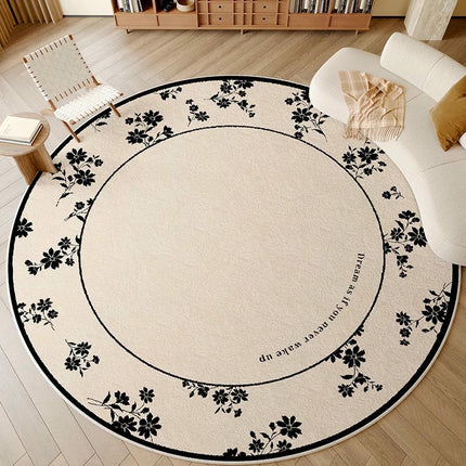 Round Rug for Living Room Washable Soft Indoor Floor Carpet, Large Area Rugs Flower
