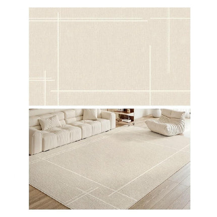 Washable Soft Indoor Floor Carpet,Beige Rug for Living Room Large Area Rugs