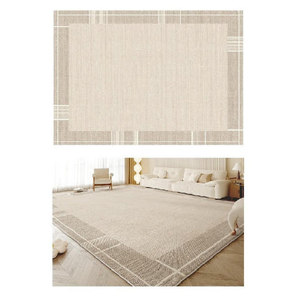 Washable Soft Indoor Floor Carpet,Beige Rug for Living Room Large Area Rugs 1
