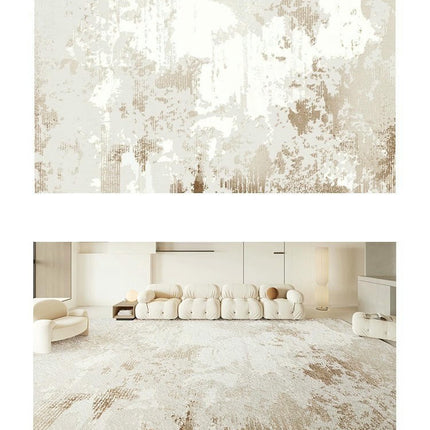 Abstract Art Decor Area Rug for Living Room Cream Indoor Rugs And Carpet