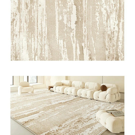 Abstract Art Decor Area Rug for Living Room Cream Indoor Rugs And Carpet