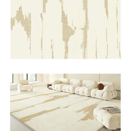 Abstract Art Decor Area Rug for Living Room Cream Indoor Rugs And Carpet