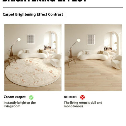 Large Round Area Rug Bohemian Rugs Machine Washable Indoor Floor Carpet