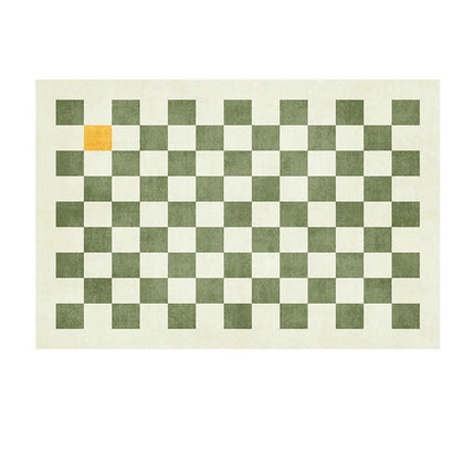 Decor Rug for Living Room Geometric Checkered Pattern Indoor Soft Carpet