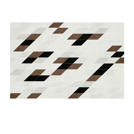Decor Rug for Living Room Geometric Checkered Pattern Indoor Soft Carpet
