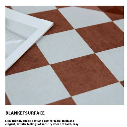 Decor Rug for Living Room Geometric Checkered Pattern Indoor Soft Carpet