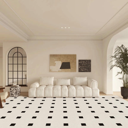 Checkered Pattern Indoor Soft Carpet Modern Decor Rug Area Rugs for Living Room